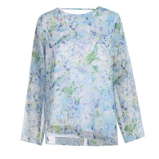Ladies Fashion Polyester Long Sleeve Printed Blouse ODM