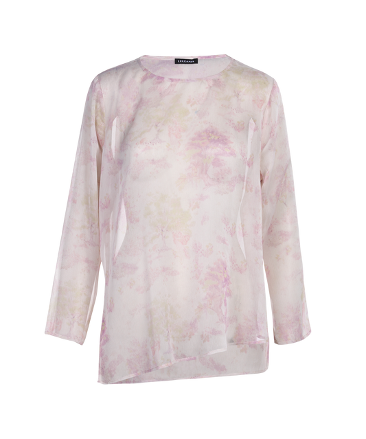 Ladies Fashion Polyester Long Sleeve Printed Blouse ODM