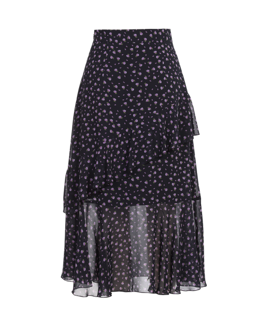 Ladies Fashion Polyester Layered Printed Skirt ODM