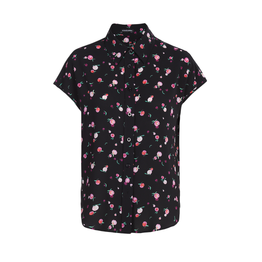 Ladies Fashion Polyester Print Blouse with Buttons ODM