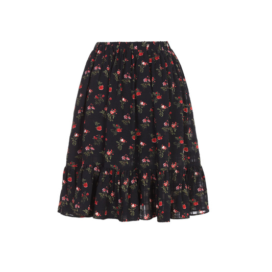 Ladies Fashion Polyester Ruffle Hem Printed Skirt ODM