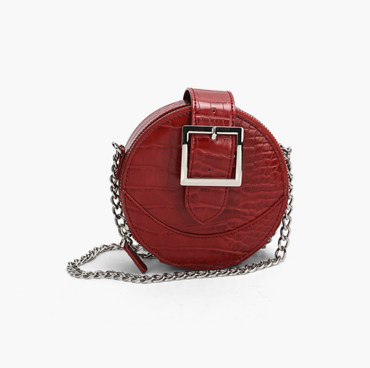 Round Bucket Crossbody Bag 迷你銀鏈圓形斜背包
