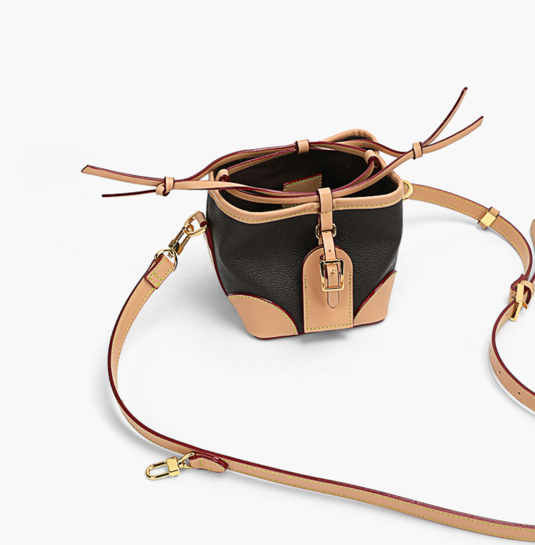 Mini Colorblock Bucket Crossbody Bag 可愛迷你抽繩水桶包