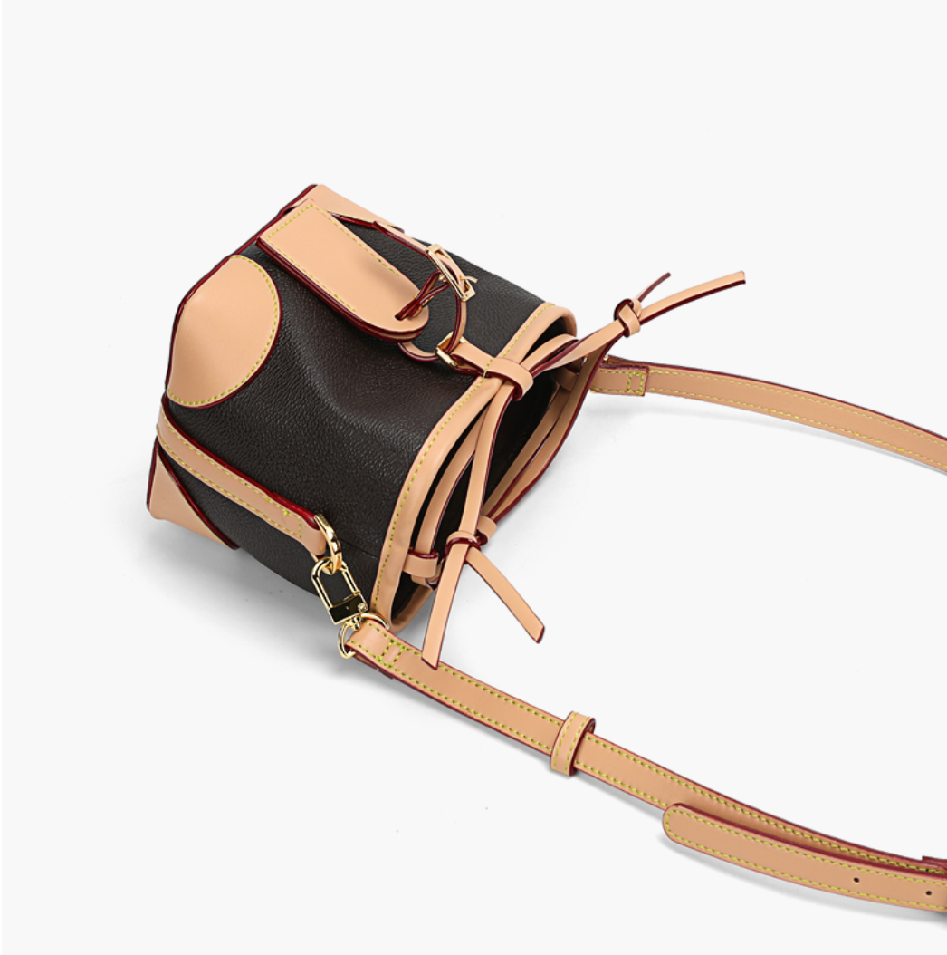 Mini Colorblock Bucket Crossbody Bag 可愛迷你抽繩水桶包