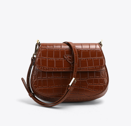 Animal Print Saddle Shoulder Bag 復古馬鞍形單肩包