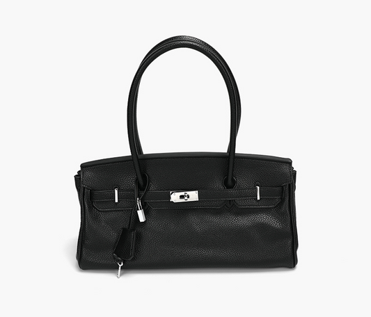 Animal Print Buckled Shoulder Bag 時尚大方銀鎖手提單肩包