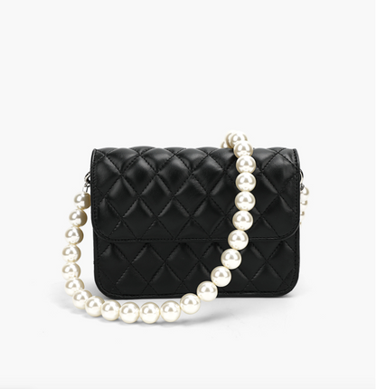 Elegant Shoulder Bag with Pearls Chain 優雅珍珠鏈單肩小包